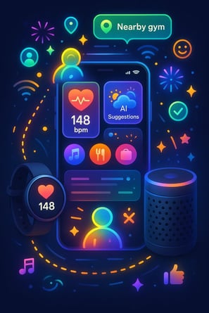 AI-powered mobile and wearable tech delivering hyper-personalized health data in the evolution of the web.